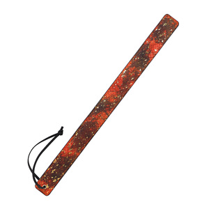 Leather <b>Spanking</b> <b>Paddle</b> with Serpentine Ring Ruler 46.8x3.7cm Slave Punishment Tool Adult Sex Toys - Product Image 3