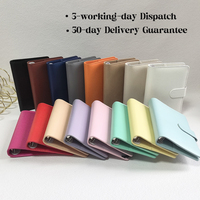 Carnet de notes personnalisé à couverture rigide en similicuir uni et personnalisé reliure à feuilles mobiles couverture de planificateur budgétaire A6 reliures à anneaux vente en gros