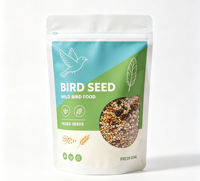 Sachet personnalisé pour aliments pour oiseaux, emballage de graines pour perroquets, pochette à fermeture éclair verticale haute barrière, sac d'emballage pour aliments pour animaux de compagnie
