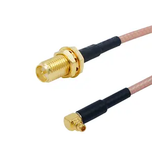 Adaptador de conector RG316 de Cable coaxial RF de ángulo recto macho MMCX hembra (enchufe) personalizada de fábrica