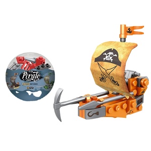 Nuevo K48A 6 en <span class=keywords><strong>1</strong></span> Bloques de Construcción de Huevos para Armar, Barco Pirata de Plástico, Juguetes DIY para Niños, Incluye Serie de Autos y Camiones, Mini Caja Sorpresa - Product Image 1