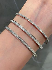Xinfly 18kt Pure Gold Natural Diamond Half Circle Full Diamond <b>Bracelet</b> - Product Image 2