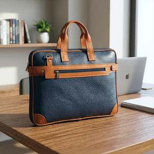 Sac à main pour ordinateur portable de haute qualité, durable, portable, luxueux, décontracté, unisexe, en cuir véritable, imperméable, avec logo personnalisé imprimé - Product Image 1