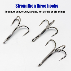 Hameçons triples en acier à haute teneur en carbone, barbelés, durables, pour appâts coulants, pour la pêche sur glace en hiver et la pêche commerciale en eau douce - Product Image 5
