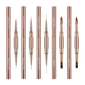 Set di 5 Pennelli <span class=keywords><strong>per</strong></span> Nail Art in Alluminio a Doppia Punta <span class=keywords><strong>per</strong></span> Colorazione e Decorazione, <span class=keywords><strong>per</strong></span> Fototerapia e Modellatura - Product Image 2
