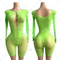 ELITES Filet de pêche pour femmes Festival Rave Outfit Rhinestone Stripper Outfits Exotic Dance Wear