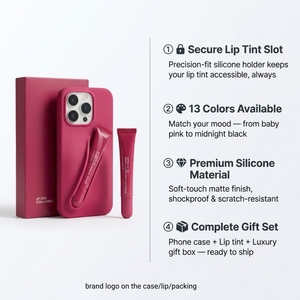 Funda <span class=keywords><strong>de</strong></span> silicona estilo Rhold con soporte integrado para brillo labial, cubierta estética <span class=keywords><strong>de</strong></span> bolsillo para maquillaje, para cosméticos con tinte <span class=keywords><strong>de</strong></span> péptidos, funda para móvil. - Product Image 3