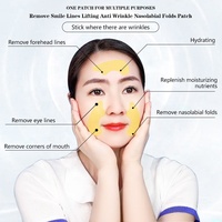 Patchs faciaux en feuille pour les rides nasogéniennes et les rides du sourire, à base de plantes, pressés à la machine, au citron, au rétinol, à la vitamine C et au collagène, Marque privée, OEM