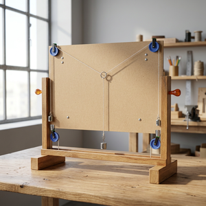 Modèle d'appareil de force parallélographique CISCO CISCO-1660 avec cadre en bois et système de poulies en carton pour l'enseignement médical et scientifique - Product Image 3