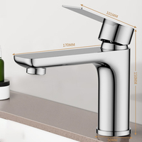 Robinet de lavabo monocommande en acier inoxydable SUS304 chromé de qualité commerciale pour projets d'aménagement en gros pour appartements et hôtels