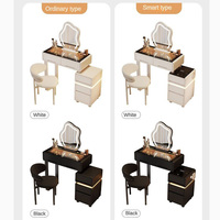 Commode de chambre à coucher de style nordique moderne avec tiroirs coiffeuse à miroir table de maquillage commodes en bois avec tabouret et chaise