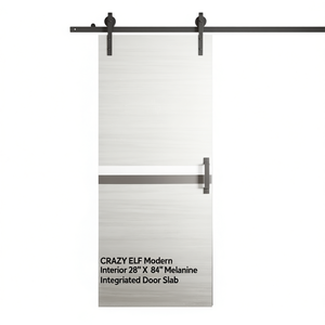 Porte coulissante intérieure moderne Crazy Elf en mélamine 28 x 84 - Product Image 1