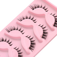 5 paires de cils effet œil de renard 3D en soie pour faux cils en vison, cils épais et bouclés, vente en gros, boîte d'emballage personnalisée avec logo privé