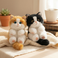 Meilleure Vente : Porte-clés en Peluche Miniature Chat/Chien Simulé, Pendentif Animal Mignon et Unique, Breloque de Sac pour Cadeau de Noël