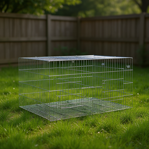 Jaula para Conejos de Hierro Galvanizado de 43.3x31.1x21.3 Pulgadas, Jaula de 2 Paneles para Mascotas, Uso en Interiores, para Razas Pequeñas - Product Image 2