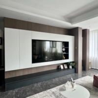 Meuble TV Flottant Minimaliste Moderne Fait Main avec Espace de Rangement, Idéal pour Appartement et Salon