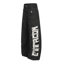 Jean coupe-courbe style streetwear hip-hop – Design décontracté multi-poches, patchwork unique, pantalon ample à jambe large