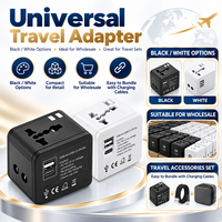 Adaptor Perjalanan Laptop Universal USB Type-C USB-A Port Pengisian Cepat 15W Konverter Colokan Daya All-in-One Paket Kabel Perjalanan OEM