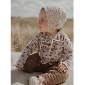 100% coton biologique bébé <span class=keywords><strong>Bonnet</strong></span> Pixie bébé cadeau hiver automne infantile texturé tricot pull chapeau taille personnalisable pour les nouveau-nés - Product Image 3