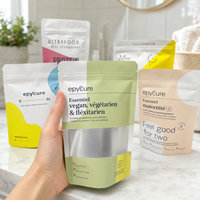 Sachet Doypack Mat Personnalisé avec Impression Artistique, Refermable à Fermeture Éclair, Qualité Alimentaire, pour Emballage de Compléments Alimentaires