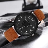 Relojes hombre hommes montre de luxe en cuir bande chiffres arabes tourner cadran montres pour hommes mode décontracté Quartz montres-bracelets homme