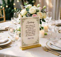 Support de Table en Acrylique Transparent en Gros, Porte-Numéro de Table pour Mariage, Cadre d'Affichage de Menu de Restaurant, Personnalisation OEM Disponible