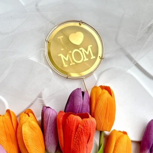 ท็อปเปอร์เค้กอะคริลิค I Love Mom สำหรับตกแต่งเค้กในวันฮาโลวีน อีสเตอร์ วันแม่ วันวาเลนไทน์ วันคริสต์มาส วันรับปริญญา และวันรอมฎอน - Product Image 6