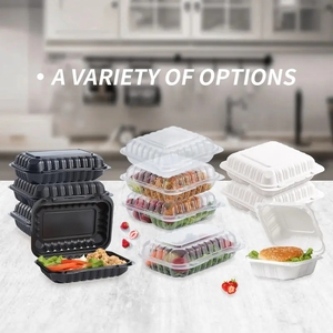 Hiện Đại Màu Đen takeout hộp thực phẩm nhà hàng cao cấp vỏ sò <span class=keywords><strong>container</strong></span> cho người sành ăn bánh mì kẹp thịt thức ăn nhanh chuỗi - Product Image 5