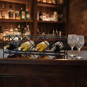 Modern <b>Metal</b> Wine <b>Rack</b> With 4 Bottle Capacity For Wine Bars Display - Product Image 5