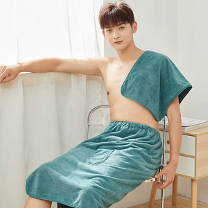 Highly Customizable Luxury Designer Wrapping <b>Microfiber</b> Solid Color Bath Robe Breathable Super Absorbent Quick-Dry Custom Logo - Product Image 2
