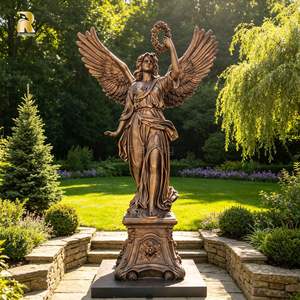 Statua di Angelo Alato in Bronzo a Grandezza Naturale MILY, Scultura in Stile Antico Europeo per Giardini e Parchi - Product Image 2