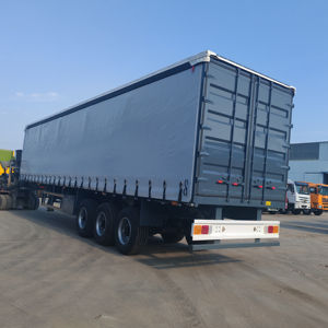 Nouvelle <span class=keywords><strong>remorque</strong></span> transport de marchandises rideau latéral demi <span class=keywords><strong>suspendu</strong></span> 3 essieux 4 essieux 30 tonnes 60 tonnes <span class=keywords><strong>remorque</strong></span> de cargaison - Product Image 3