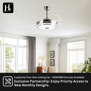 Modern designer crystal LED lamp retractable leafless electric cooling fan <b>remote</b> <b>control</b> <b>ceiling</b> fan hotel stainless steel - Product Image 4