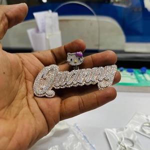 Colgante de Lujo HipHop Iced Out con Letra Personalizada, Collares de Diamantes de Plata 925, Joyería de Diamantes Moissanita VVS para Unisex - Product Image 3