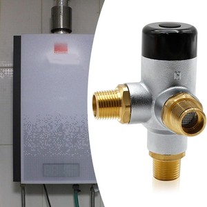 Válvula termostática de latón de 1/4 pulgada DN15 para calentadores de agua de caravanas, válvula de tres vías con control de temperatura de mezcla - Product Image 2