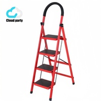 Échelle pliante en aluminium à 5 marches Cloud-party, style A, avec rails épaissis, portable pour appartement et usage domestique, capacité de charge de 150 kg