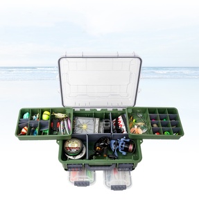 WEIHE Boîte <span class=keywords><strong>de</strong></span> rangement portable étanche avec plateaux Sac <span class=keywords><strong>de</strong></span> rangement <span class=keywords><strong>de</strong></span> pêche en plastique multifonctionnel <span class=keywords><strong>de</strong></span> grande capacité - Product Image 6