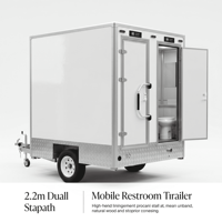 Remorque WC portable professionnelle de qualité hôtelière, écologique, à double paroi, réservoir de 1500L, pour usage scolaire, garantie 3 ans