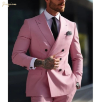 Costume d'affaires 2 pièces léger et personnalisé pour homme : Tissu peigné infroissable pour mariage estival, plage, bal de promo, vacances