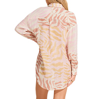 Dames bikiniset met bedrukt shirt, shorts, cover-up, tweedelig badpak, strandkleding