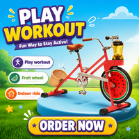 Bicicleta de Pedales de Una Velocidad para Niños EXI con Licuadora de Frutas y Cesta de Plástico, Bicicleta de Equilibrio para Fiestas