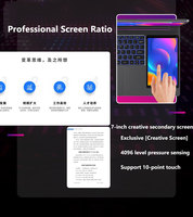 Ordinateur portable à double écran 15,6''+7'' IPS tactile, Intel Celeron N100, 32 Go+2 To SSD, Windows 10/11, déverrouillage par empreinte digitale à 180°, pour les professionnels