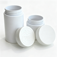 Pot en plastique pour animaux de compagnie avec logo personnalisé noir ou blanc, avec bouchons CRC, plusieurs tailles disponibles, peut être étiqueté ou imprimé