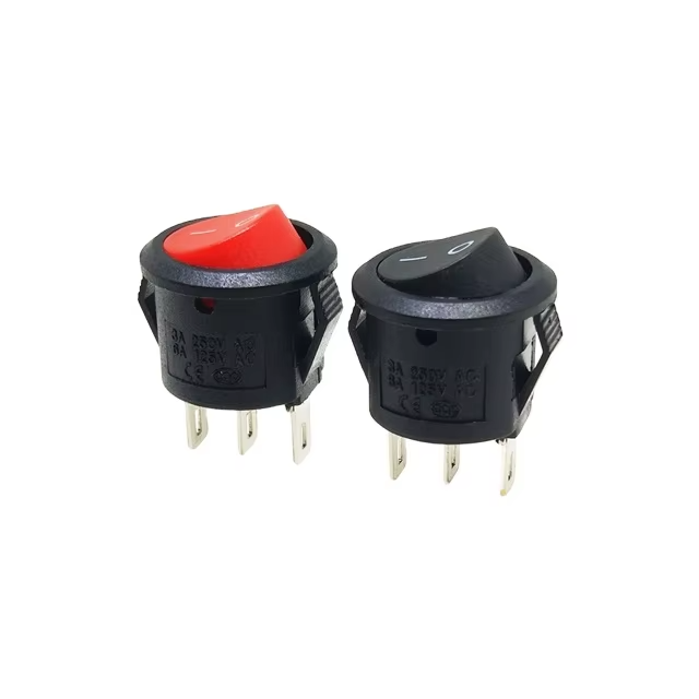 Factory Price KCD1-105 Black/Red 3-Pin 2-Gear/2-pin 2-Gear Circular Hole 15mm Circular Rocker Power Switch 6A 250V Switch Rocker