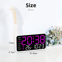 Reloj de Pared Digital Colgante Multifuncional de Diseño Nórdico sin Bordes, Termómetro, Fase Lunar, Calendario Perpetuo Luminoso, Simple