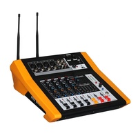 Console de mixage audio professionnelle LA-40M avec amplificateur de puissance intégré, console de mixage audio 4 canaux avec microphone sans fil