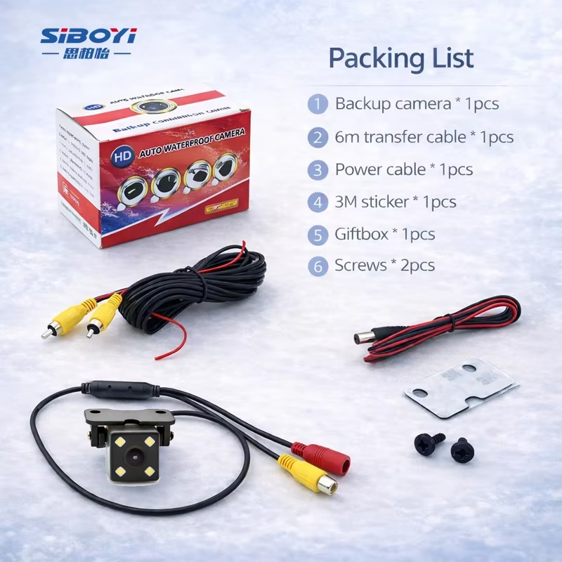 Cámara de reversa CVBS con 4 LEDs