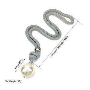 ハンシドン フリースタイル 調節可能 ロープ ビッグパール ネックレス ペンダント ハンドメイド チョーカー ネックレス レディース ユニークデザイン ジュエリー - Product Image 6