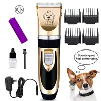 犬用シェーバークリッパー低ノイズ充電式プロフェッショナルコードレス電気静かなヘアトリマーセット犬用猫ペット
