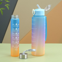 Bouteille d'eau portable écologique pour le sport, couleur dégradée, 3 pièces/ensemble, motivante, 3 en 1, 2000ML 900ML 280ML